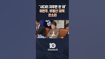 "사다리 치우면 안 돼" 이언주, 부동산 대책 쓴소리 / #채널A #뉴스TOP10 #shorts