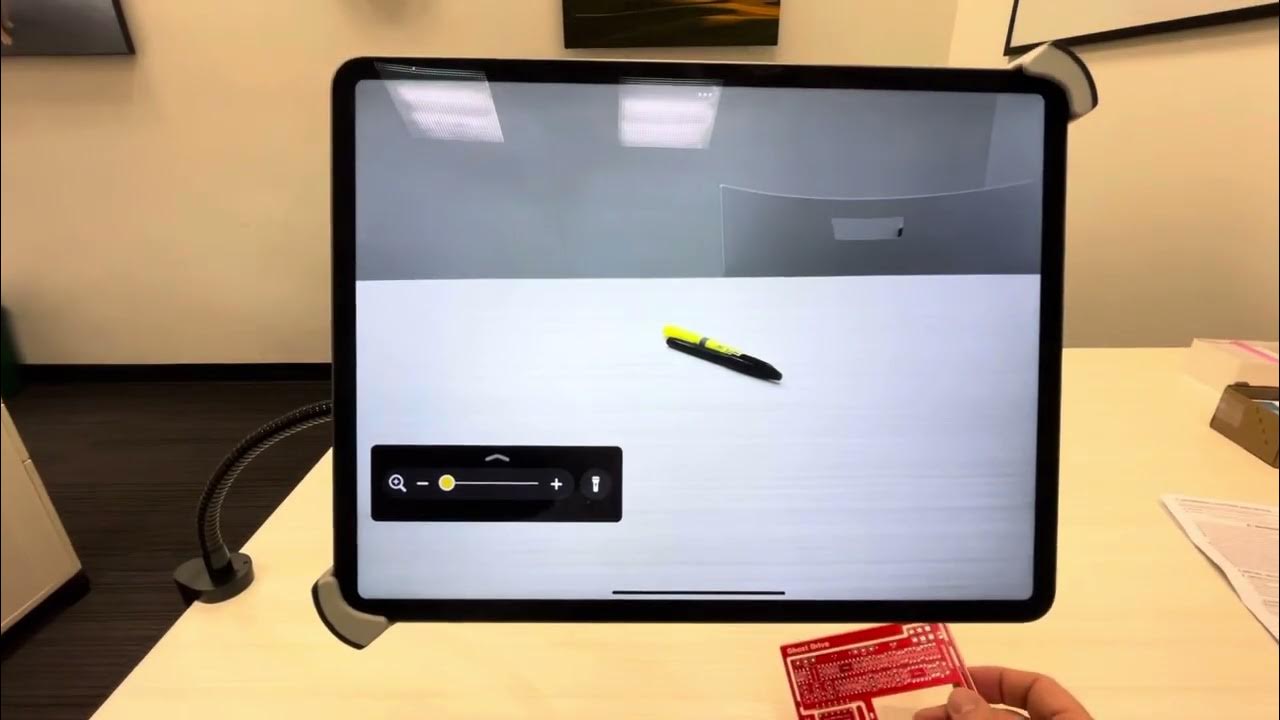 iPad with iOS magnifier on a desk arm as a craft magnifier YouTube