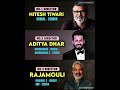 India’s No.1 Directors Ranking 😱🔥 | #trending #viral #ssrajamouli #adityadhar #bollywood #movie