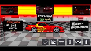 Pixel Car Racer - Fast & Furious - Orange Julius 1993 Mazda RX 7 FD