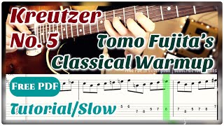 Video-Miniaturansicht von „Tutorial: Tomo's Classical Warmup (slow) - Kreutzer No. 5  - Tab Notation - Tomo Fujita Shredded“