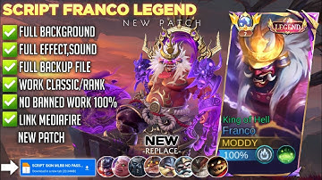 Script Skin Franco Legend King of Hell no Password | Full Effect & Voice | Latest Patch Mlbb