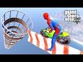 Spiderman With Smallest MOTORCYCLE SUPERHEROES PARKOUR CHALLENGE BIG HULK, Iron Man - GTA V MODS