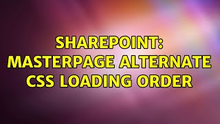 Sharepoint: Masterpage Alternate CSS loading order