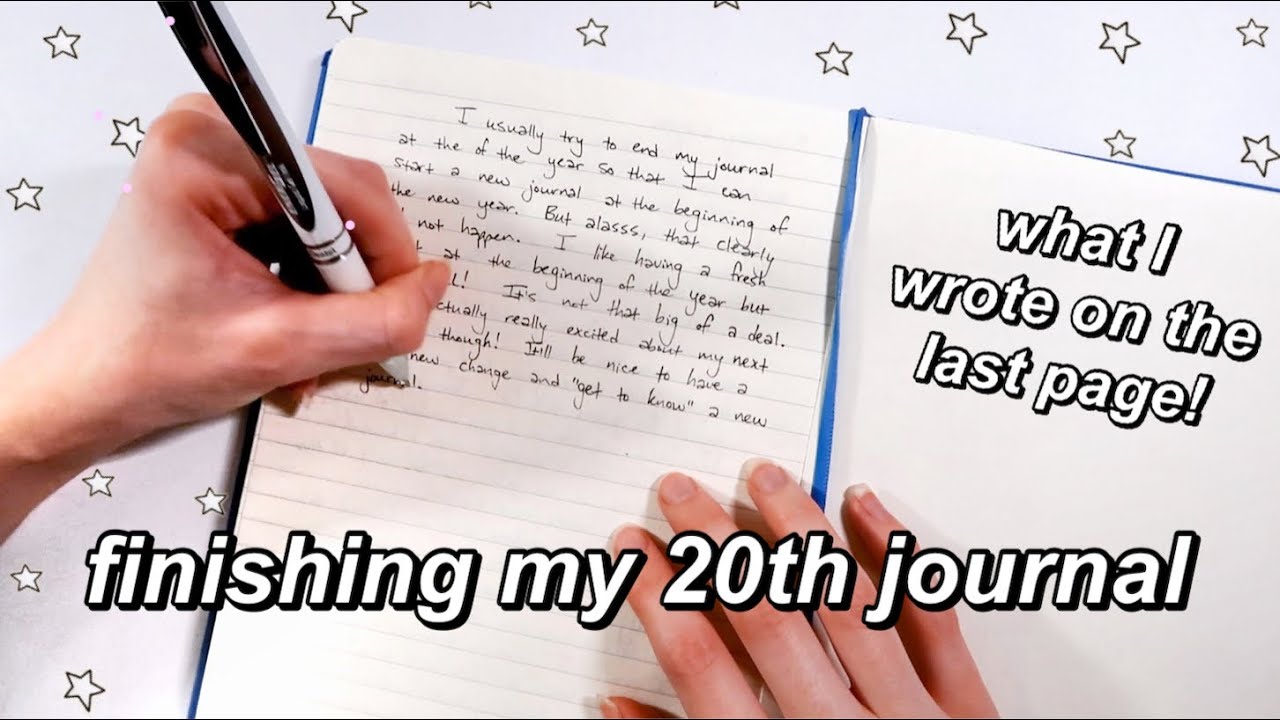 finishing my 20TH JOURNAL  writing my last journal entry + reading it! ( journal with me) 