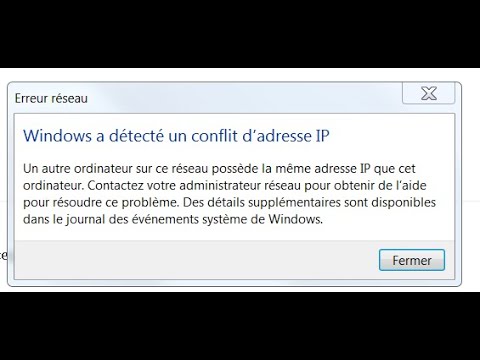 مشكلwindows a détecté un conflit d'adresse IP ?? windows a détecté un conflit d'adresse IP