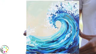 ocean painting easy wave tutorial paint