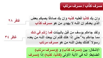 متشابهات القرآن/ضبط تشابه قوله تعالي(من هو مسرف كذاب/من هو مسرف مرتاب)سورة غافر