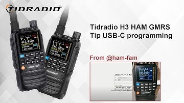 Tidradio H3 HAM GMRS Tip USB-C programming