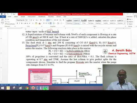 Lecture 28: Estimation of Phase Condition of Exit Stream in Aspen