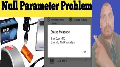 mantr device Error code:-1121!! null parameter Mantra device problem || R.R gyan chenal@