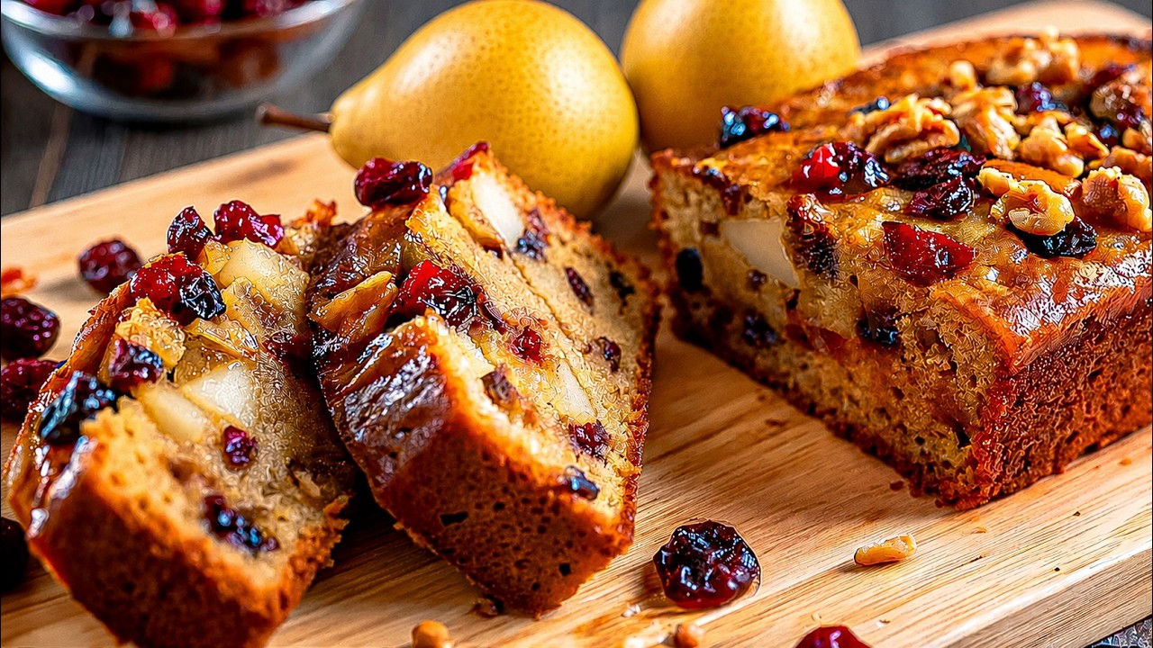 Ohne Mehl! Ohne Zucker! Einfach Haferflocken mit Birne mischen! Schnelles Rezept!