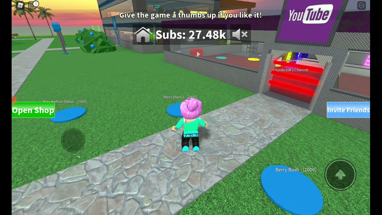 My youtube channel in roblox (part 1) - YouTube