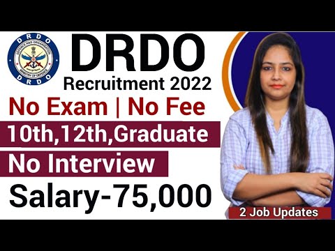 DRDO New Recruitment 2022|No Fee|DRDO Recruitment 2022|NoExam|DRDO Vacancy 2022|Govt Jobs April 2022