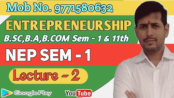 B.Com sem 1 entrepreneurship unit 1 || Introduction #1 || #bcom || #bsc || ETP UNIT-1 LECTURE 2