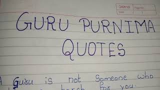Quotes on Guru Purnima // Slogans on Guru purnima in english