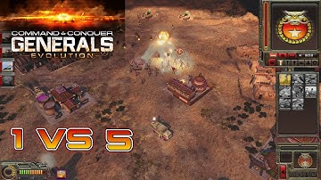 Solo vs 5 Brutals - C&C Generals Evolution 0.2 | Red Alert 3
