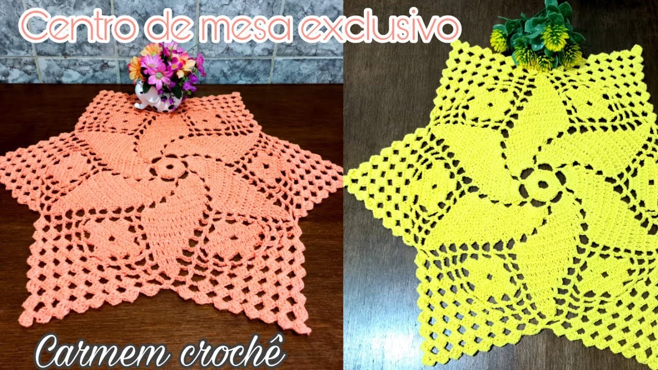 COMO FAZER UM CENTRO DE MESA  MODELO ESTRELA EM CROCHÊ PASSO A PASSO COMPLETO💥