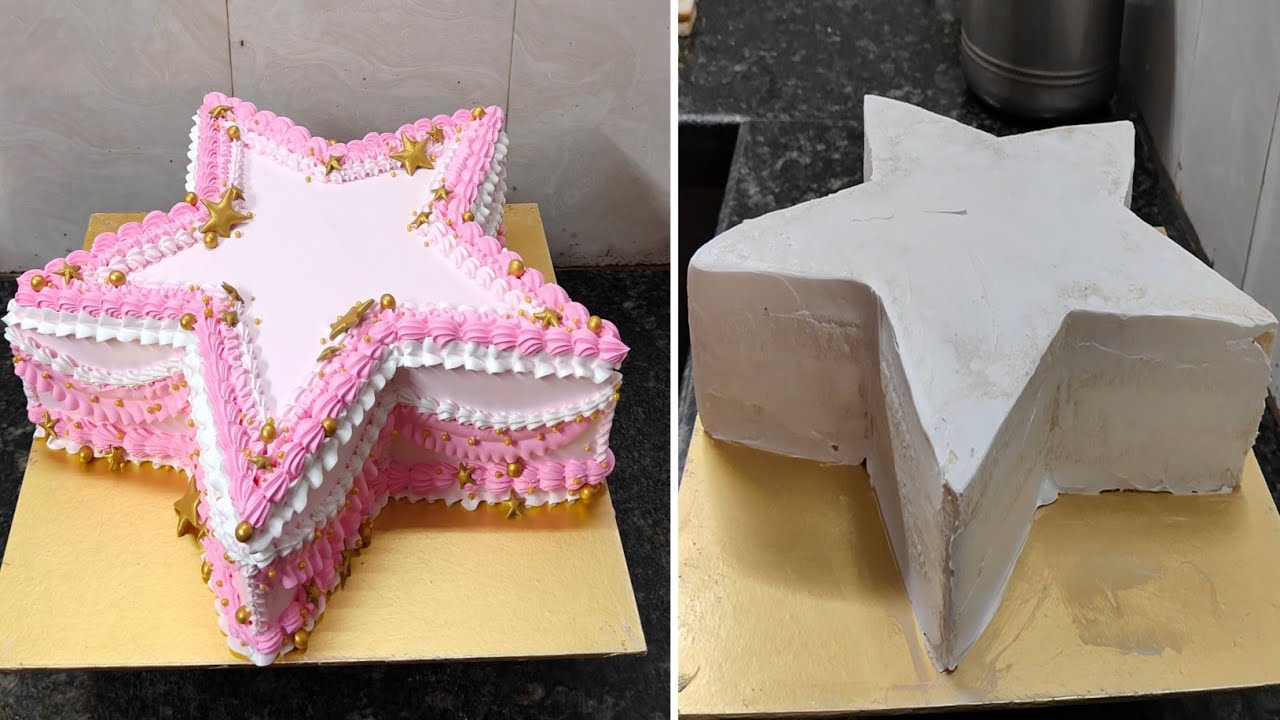 Star Cake Recipe|Star Birthday Cake Design|Si Wonderful Star Birthday Cake Kaisa Hai Comment kijiye