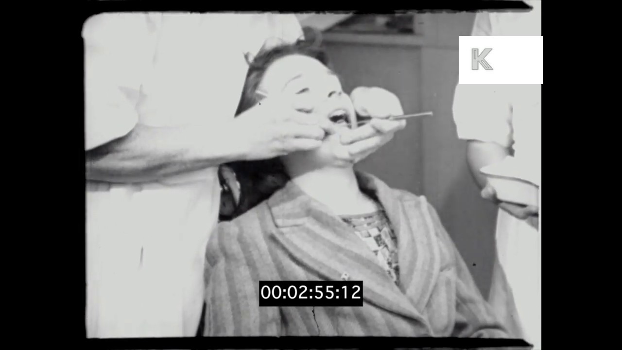 1930s, 1940s UK Dentists Check Up, HD from 16mm