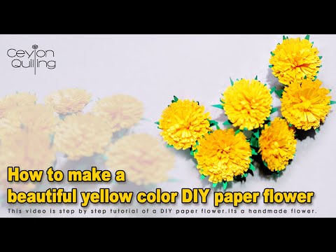 How to Make  beautiful Yellow Paper Flower |DIY-Paper Craft | Easy Flower