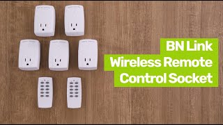 NeweggBusiness - BN-LINK Mini Wireless Wall-Mounting Remote Control Outlet  Switch Power Plug in for Household Appliances Wireless Remote Light Switch  LED Light Bulbs White (3 Outlets)