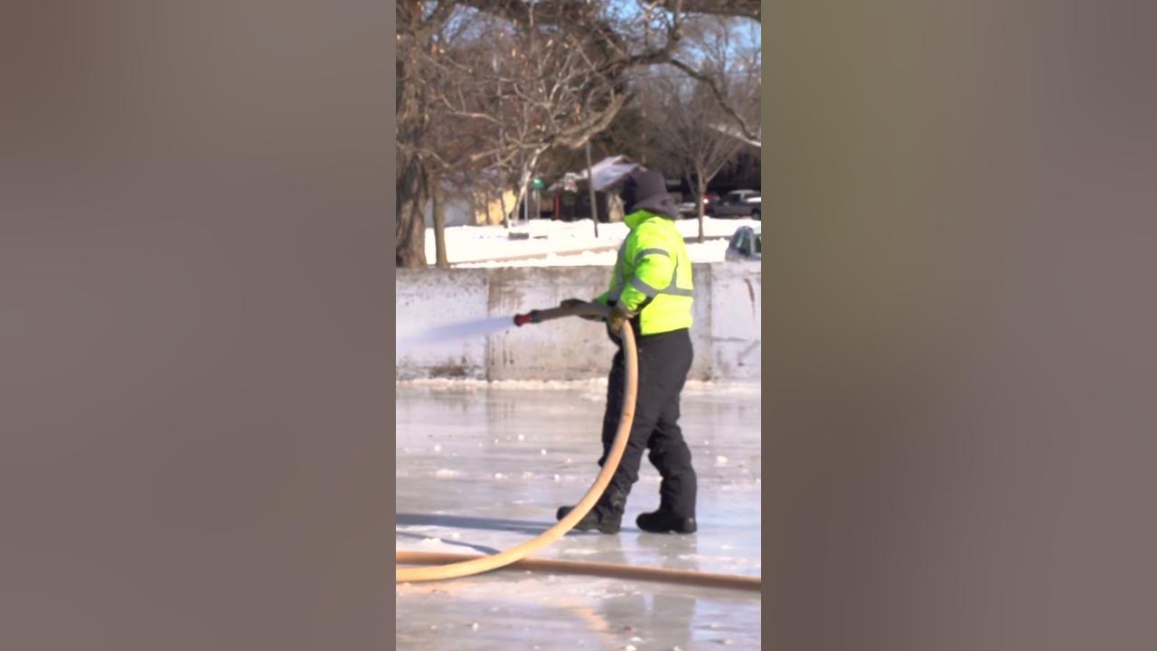 How do we make ice rinks in the City of De Pere? Water, freezing temps