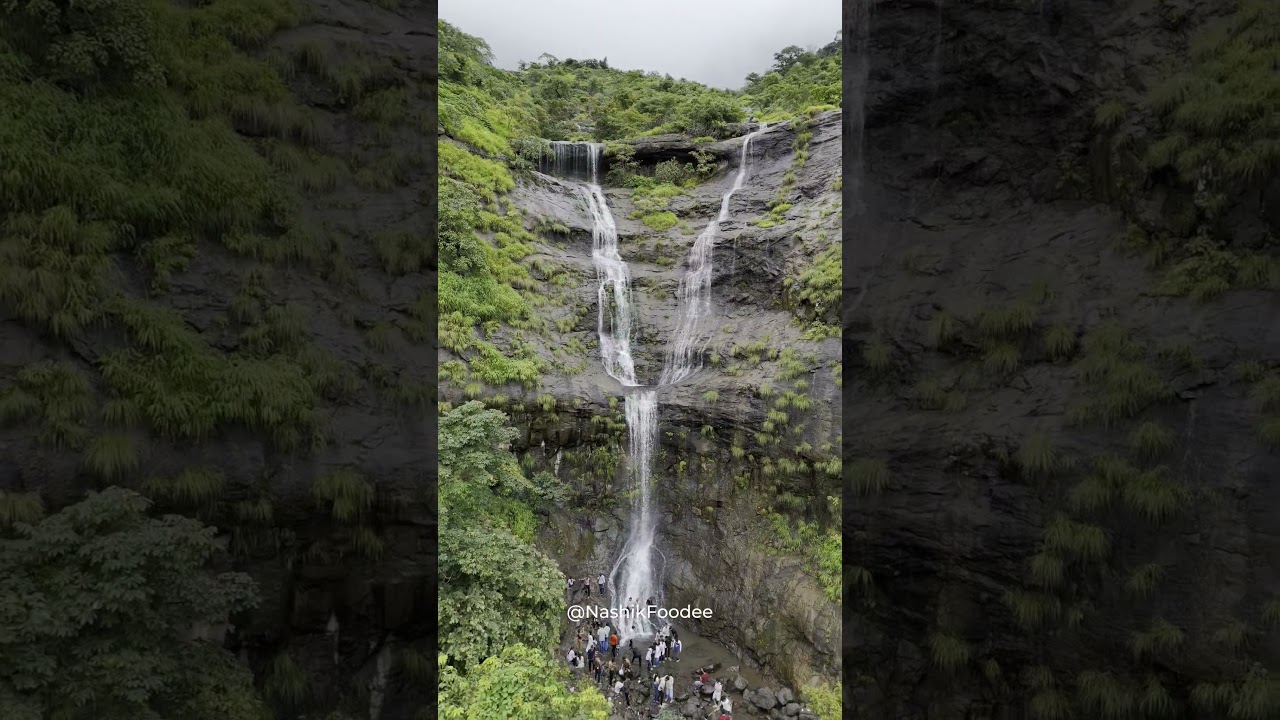 Necklace Waterfall, Pahine – One of Nashik’s most famous waterfalls! 🌧️✨