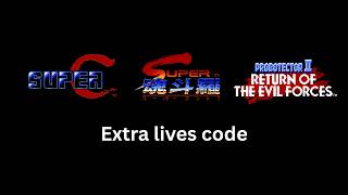 Super C/Super Contra/Probotector II (NES) - Extra lives code