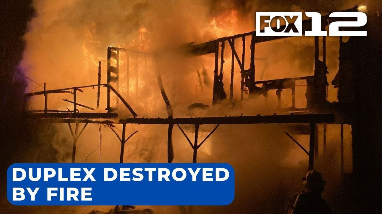 Two alarm-fire destroys duplex in SW Portland - YouTube