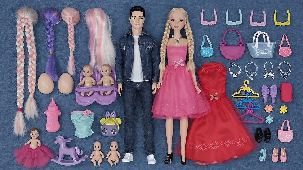 10 Minutes Satisfying with Unboxing Barbie Family Playset, Doll Dressup Set Toys ASMR | Review Toys