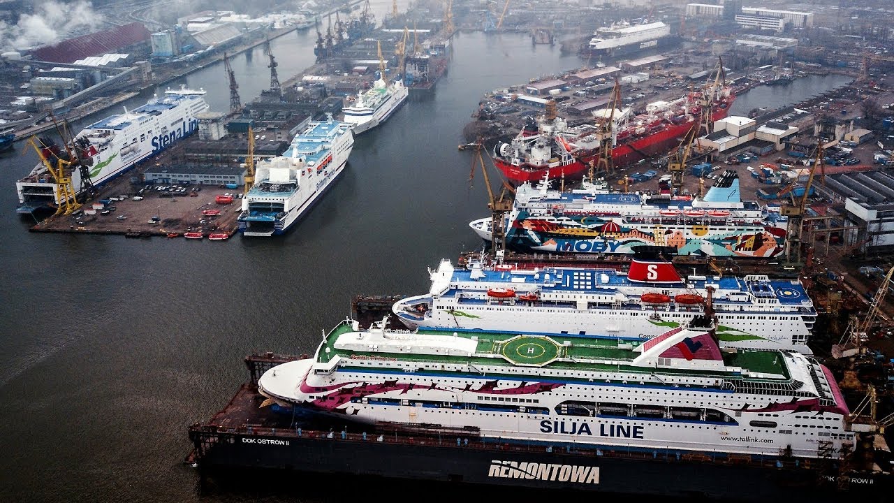 Ferry parade at Remontowa Shiprepair Yard in Gdansk [VIDEO] - Poland Sea - maritime portal