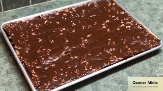 How to Make the Best Homemade Texas Sheet Cake! (With my Grandma)