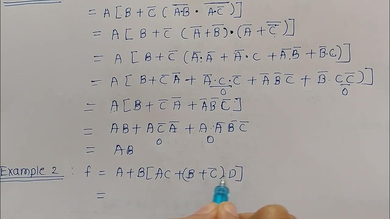 Simplification of boolean expression using boolean algebra rules youtube