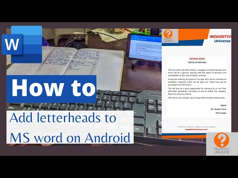 How to insert letterheads into MS word on Android