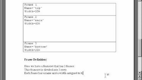 Lesson 2 - Basic Frame sets