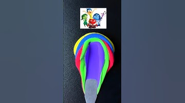 Inside Out main emotions color mixing, guess the last color #satisfying #colormixing #art