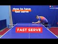 Fast serve in table tennis      schneller aufschlag im tischtennis