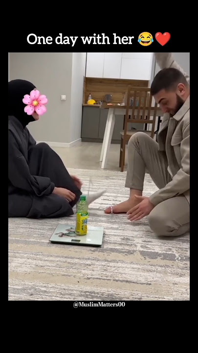 One day with her 😂❤️ || Wedding Nasheed #islamicshorts #islamicreminder #islam #love #allah #couple