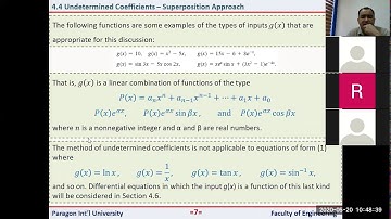 ODE-Undetermined Coefficients (Superposition Approach) Part A