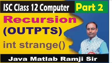Very Important Recursion Output Questions Part 2 | ISC Computer Science Class 11, 12