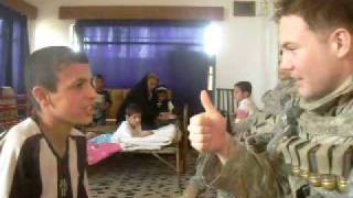 Interviewing a young Iraqi kid in Baqubah, Iraq...