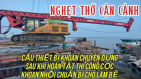 Cẩu thiết bị khoan chuyên dụng xuống xà lan 3000t rất gay cấn CẦU ĐẠI NGÃI 1 