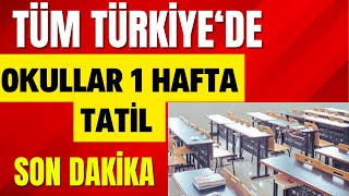 Okullar 1 Hafta Tati̇l Edi̇ldi̇ Okullar Bi̇r Hafta Tati̇l Okullar 13 Şubata Kadar Tati̇l Edi̇ldi̇ Son Daki̇ka