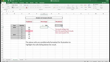 Intermediate to Advanced Excel - statistical analysis using percentiles and quartiles