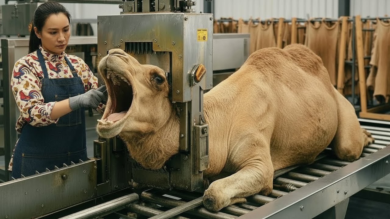 Inside Camel Slaughter Factory: Full Camel Skin Processing to Luxury Goods