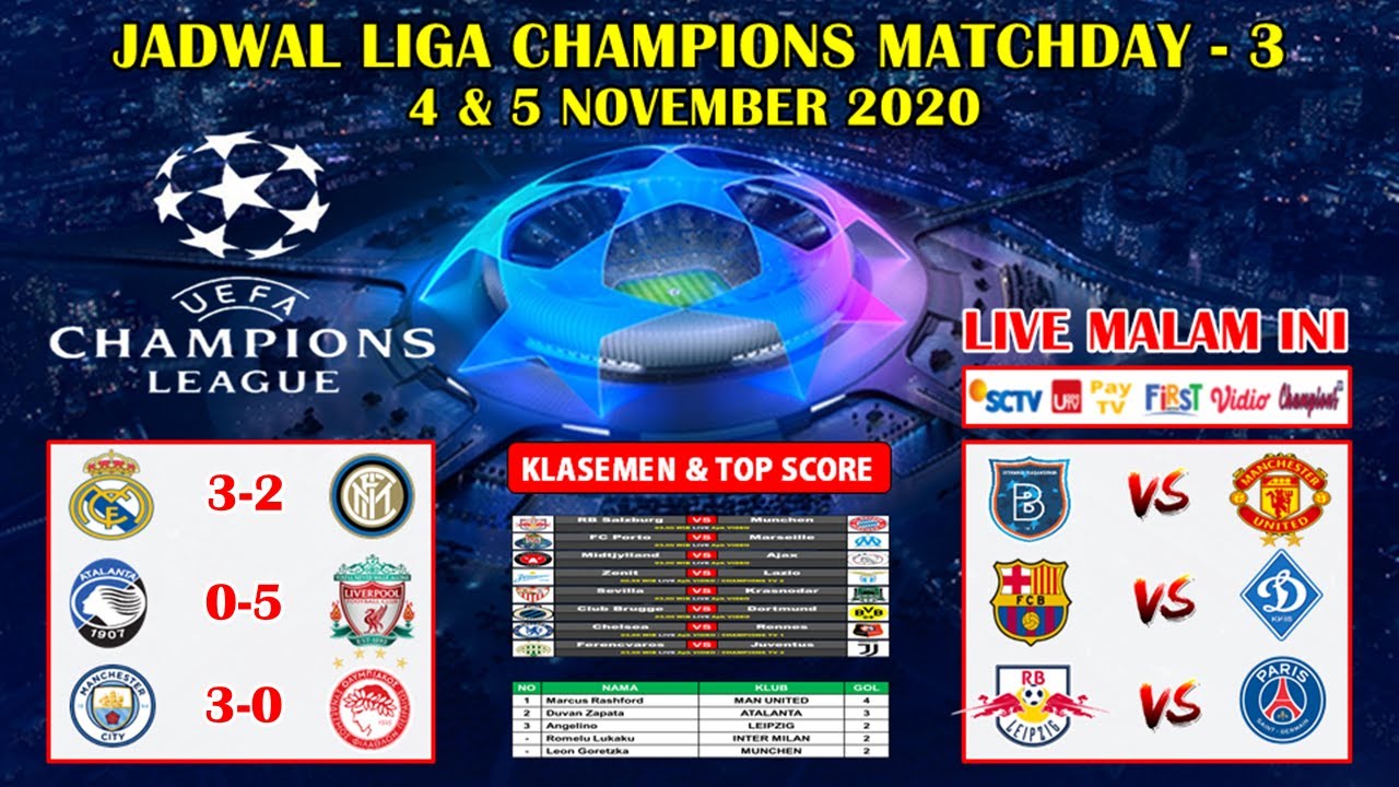 Jadwal Liga Champions Malam Ini Live Sctv Barcelona Vs Dinamo Kyiv Uefa Champions League 2020 21 Youtube