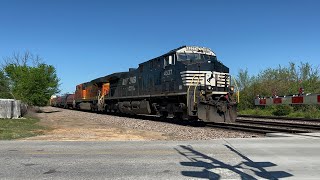 NS 4537 Lead’s the H-MEMTUL Westbound Mixed Freight in Springfield Missouri
