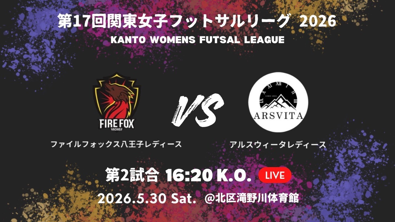 第17回関東女子フットサルリーグ2026 第1節 ファイルフォックス八王子