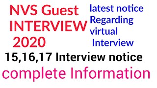 NVS INERVIEW GUEST TEACHER PUNE REGION